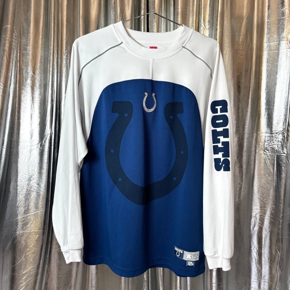 NFL Indianapolis Colts Blue White Long Sleeve Mesh Jersey Shirt